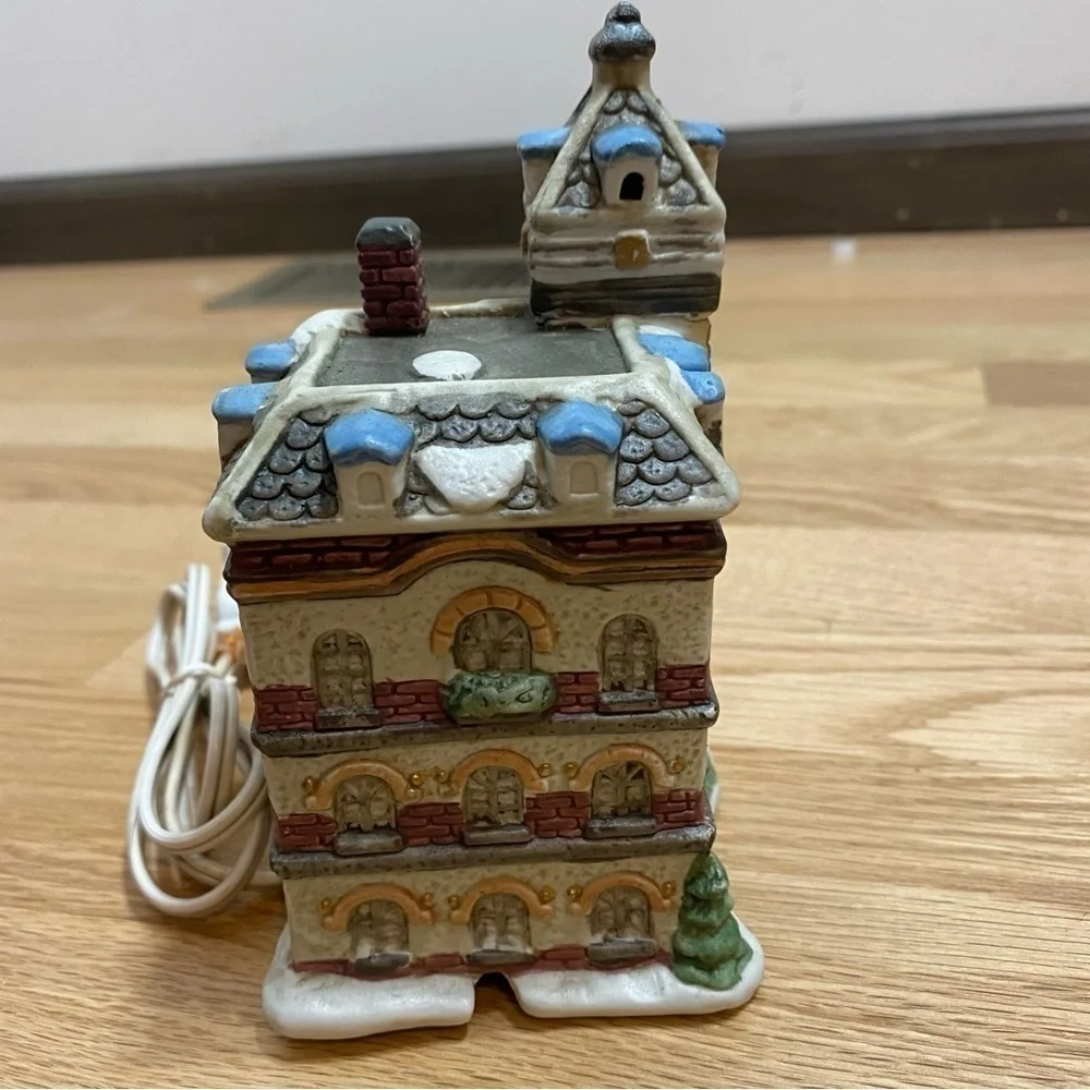 Vintage Christmas Village Collection Porcelain Light Up Hotel Ceramic